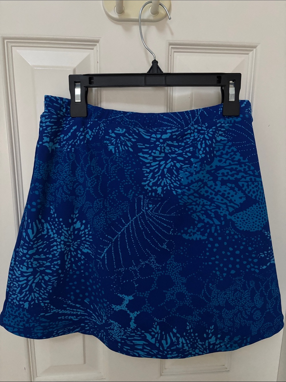 Coolibar Blue Floral-Print A-Line Skirt with Light Blue Pattern